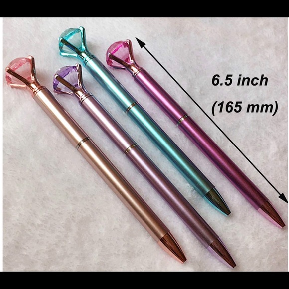 Single Big Diamond Retractable Ballpoint Pen - Picture 2 of 3